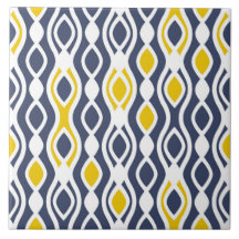 Modern, elegant, siervisblauw, geel wit