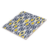 Modern, elegant, siervisblauw, geel wit tegeltje (Zijkant)