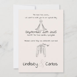 Modern Elegant Silhouet "Puit up" Kaart