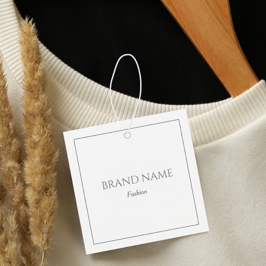 Modern Elegant Silver and white Prijs Label Vierkante Visitekaartjes