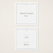 Modern Elegant Silver and white Prijs Label Vierkante Visitekaartjes (Voorkant /achterkant)