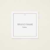Modern Elegant Silver and white Prijs Label Vierkante Visitekaartjes (Voorkant)