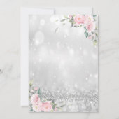 Modern Elegant Silver Bokeh Floral 80th Birthday Kaart (Achterkant)