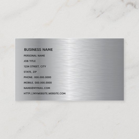 Modern Elegant Silver Corporate Visitekaartje (Achterkant)