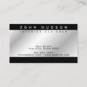 Modern Elegant Silver en Black Sjabloon Business Visitekaartje (Achterkant)