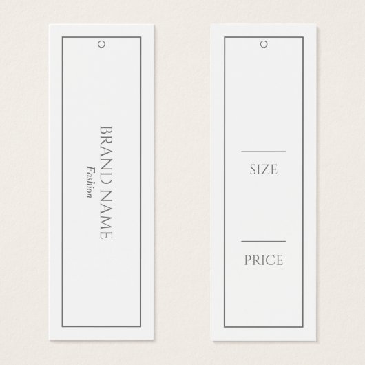 Modern Elegant Silver en White Hang Labels Mini Visitekaartjes (Voorkant /achterkant)
