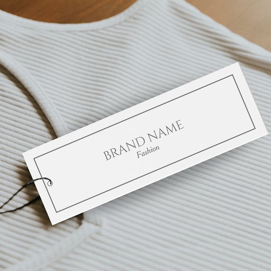 Modern Elegant Silver en White Hang Labels Mini Visitekaartjes