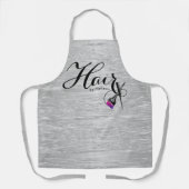 Modern Elegant Silver Foil Hair Stylist Schort (Voorkant)