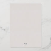 Modern Elegant Silver Gray Floral Wedding Folie Uitnodiging (Achterkant)