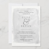 Modern Elegant Silver Grey Paint Splash Wedding Kaart (Voorkant)