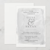 Modern Elegant Silver Grey Paint Splash Wedding Kaart (Voorkant / Achterkant)