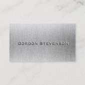 Modern Elegant Silver Metallic Monogram Visitekaartje (Achterkant)