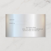 Modern Elegant Silver Swirls Reference Card Aanbevelingskaartje (Achterkant)