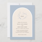 Modern Elegant Simple Arch Dusty Blue Wedding Kaart (Voorkant)