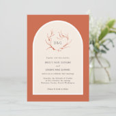 Modern Elegant Simple Arch Terracotta Wedding Kaart (Staand voorkant)