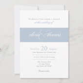 Modern Elegant Simple Dusty Blue Script Weddenscha Kaart (Voorkant)
