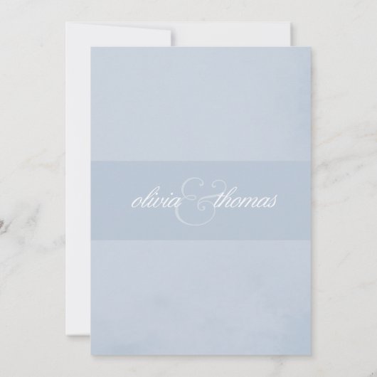 Modern Elegant Simple Dusty Blue Script Weddenscha Kaart (Achterkant)