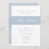 Modern Elegant Simple Dusty Blue Script Weddenscha Kaart (Voorkant / Achterkant)