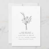 Modern Elegant Simple Floral Save The Date Kaart (Voorkant)