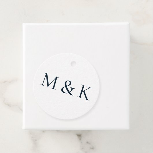 Modern Elegant Simple Initialen Wedding Verloving Bedankjes Labels (In situ)