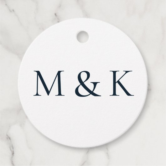 Modern Elegant Simple Initialen Wedding Verloving Bedankjes Labels (Voorkant)