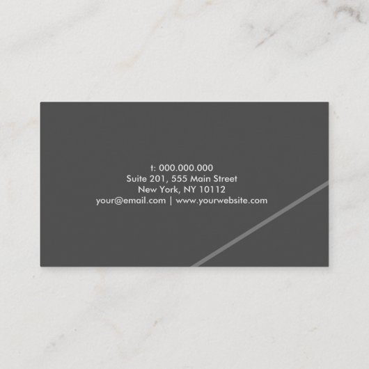Modern Elegant Simple Minimal Trendy Classy Grey Visitekaartje (Achterkant)