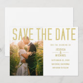 Modern Elegant Simple Minimalist Photo Wedding Save The Date (Voorkant / Achterkant)