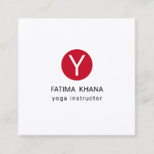 Modern Elegant Simple Monograma Red Yoga