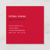 Modern Elegant Simple Monograma Red Yoga Vierkante Visitekaartje (Achterkant)