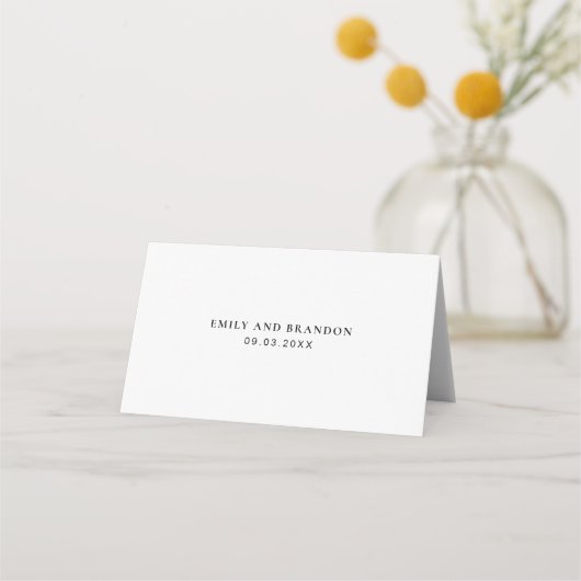 Modern Elegant Simple Photo Wedding Folded Plaatskaartje (Achterkant)