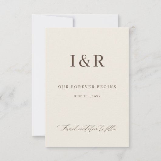 Modern Elegant Simple Photo Wedding Save The Date (Achterkant)