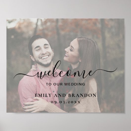 Modern Elegant Simple Photo Welcome Wedding Poster (Voorkant)