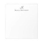 Modern Elegant Simple Script Monogram Initiaal Notitieblok (Voorkant)