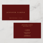Modern Elegant Simple Template Luxury Maroon Red Visitekaartje (Voorkant / Achterkant)