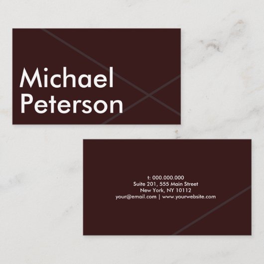 Modern Elegant Simple Trendy Classy Maroon Visitekaartje (Voorkant / Achterkant)