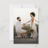 Modern Elegant Simple Vertical Photo Wedding Save The Date (Voorkant)
