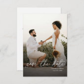 Modern Elegant Simple Vertical Photo Wedding Save The Date (Voorkant / Achterkant)