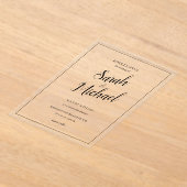 Modern Elegant Simple Wedding Acryl Uitnodigingen (Laagn)