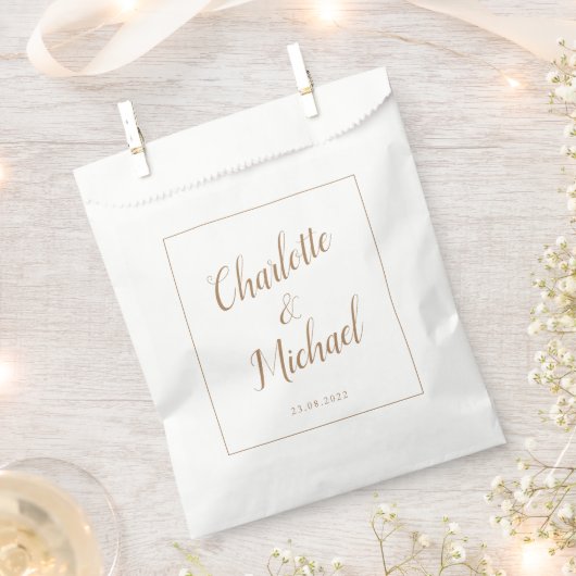 Modern Elegant Simple Wedding Favor Bag Bedankzakje (Geknipt)