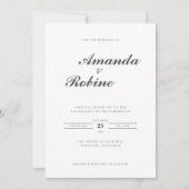 Modern Elegant Simple Wedding Kaart (Voorkant)
