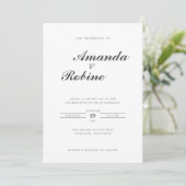 Modern Elegant Simple Wedding Kaart (Staand voorkant)