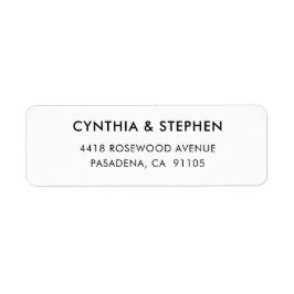 Modern Elegant Simple Wedding Return Address Etiket