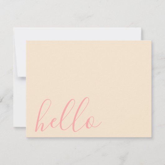 Modern Elegant Simple White Ivory & Pink Notitiekaartje (Voorkant)