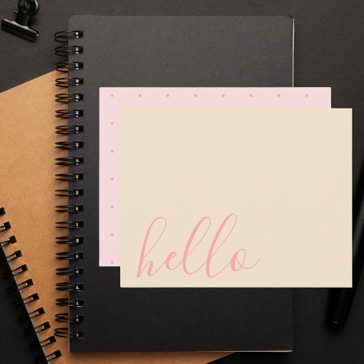 Modern Elegant Simple White Ivory & Pink Notitiekaartje