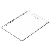 Modern Elegant Simple White Professional Own Name Notitieboek (Linkerzijde)