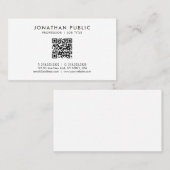Modern Elegant Simple Your Custom Text QR Code Visitekaartje (Voorkant / Achterkant)