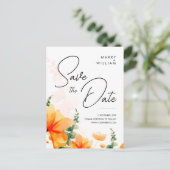 Modern Elegant Sinaasappel Herfst Bruiloft Save Th Briefkaart (Staand voorkant)