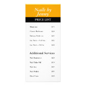 Modern Elegant Sinaasappel Wit Bloemen Nail prijsl Reclamekaart (Achterkant)