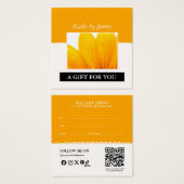 Modern Elegant Sinaasappel Wit Bloemen Nail Salon Vierkante Visitekaartjes (Voorkant /achterkant)