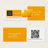 Modern Elegant Sinaasappel Witte Bloemspijkers Kor Mini Visitekaartjes (Voorkant /achterkant)